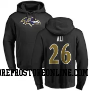 Black Men's Rasheen Ali Baltimore Ravens Name & Number Logo Pullover Hoodie