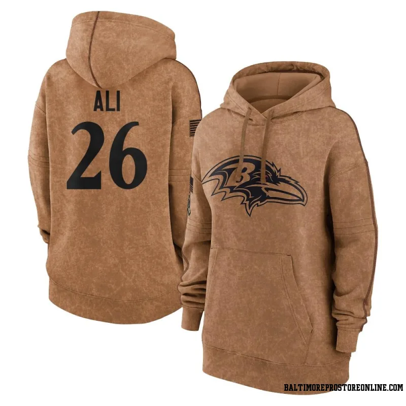 Brown Women's Rasheen Ali Baltimore Ravens 2023 Salute To Service Pullover Hoodie