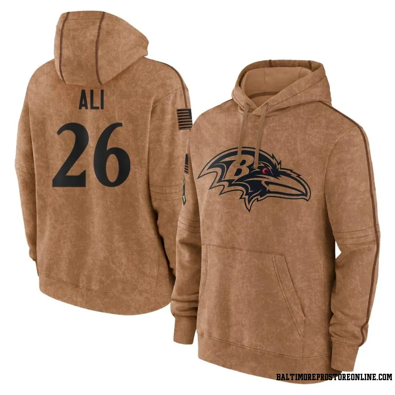 Brown Youth Rasheen Ali Baltimore Ravens 2023 Salute To Service Club Pullover Hoodie