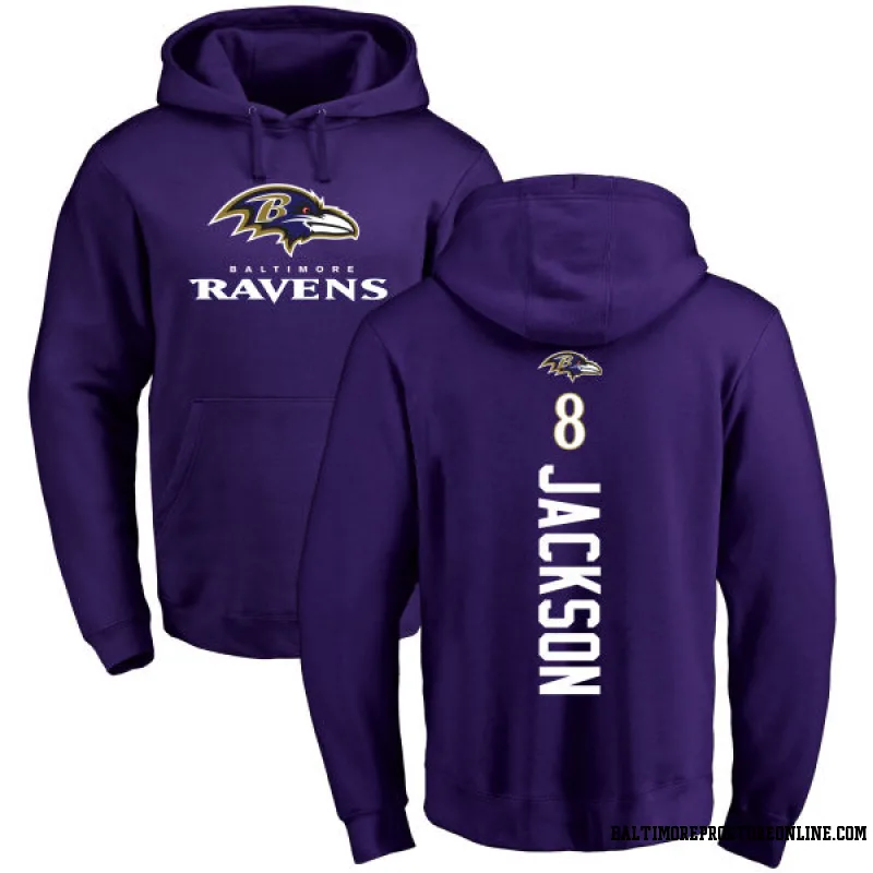 Purple Youth Lamar Jackson Baltimore Ravens Backer Pullover Hoodie