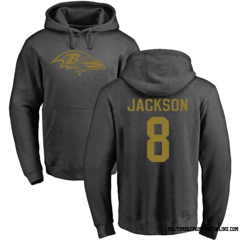 Youth Lamar Jackson Baltimore Ravens Ash One Color Pullover Hoodie